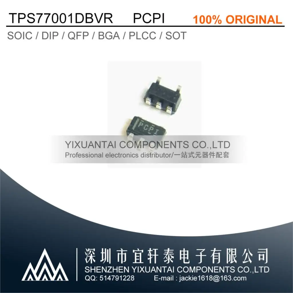 

10pcs/lot TPS77001DBVR TPS77001DBV TPS77001D TPS77001 Marking:PCPI IC REG LIN POS ADJ 50MA SOT23-5 New