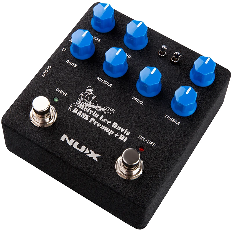 NUX Bass Preamp DI 2 in 1 Guitar Pedal 3-band EQ Frequency Speaker Cabinet Simulation Noise Reduction Effect Guitar Accessories