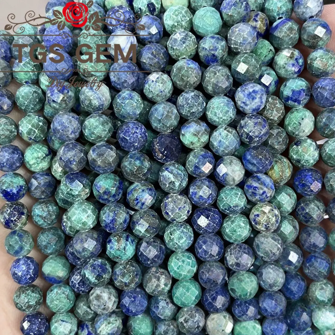 

Factory Engraved hard cut round bead natural AAA Phoenix lapis lazuli Mausoleum pattern small cut scattered beads DIY jewelry