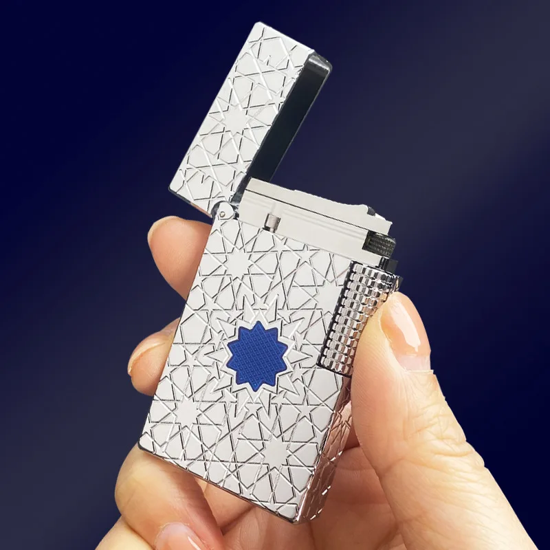 

Internet Celebrity 2026 New Authentic Langsheng Haunda ROWENTA Lucky Star Side-sliding Brass High-end Lighter Wholesale