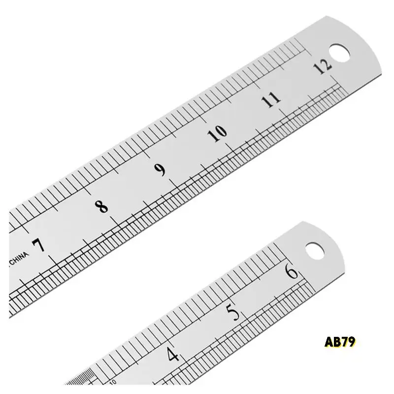3X Stainless Steel Ruler 12 Inch + 6 Inch Metal Rulers