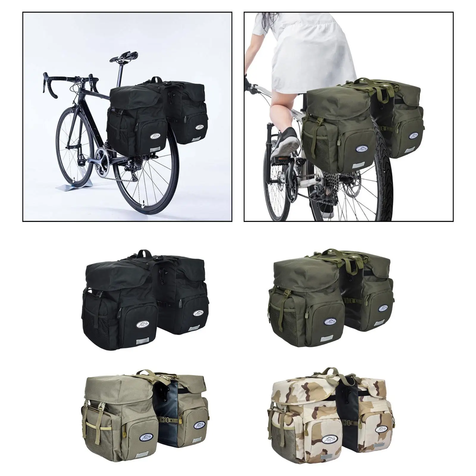 

Double Side Bicycle Saddle Bag Bicycle Double Panniers Grocery Bag 50L Bike Pannier Bag for Traveling Shopping