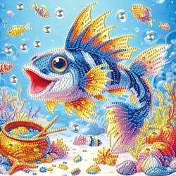 DIY Colorful fish 5D Special Shape Diamond Art Kits for Beginners,Diamond Art Painting Kits for Home Wall Decoration Gift