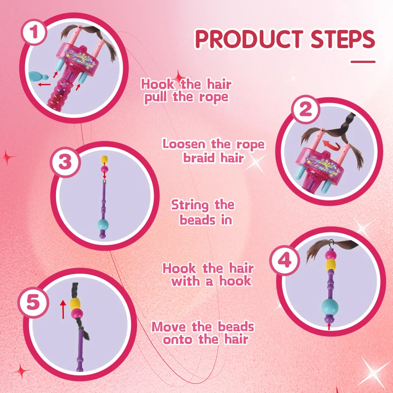 Christmas Gifts Children's DIY Hair Braiding Machine Girls Manual Beading Hair Braiding Hair Styling Decoration House Play Toys