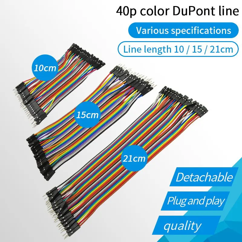 40PIN 10cm 15cm 21cm Jumper Wire Dupont Cable Wire 40Pin Male Female Jumper Wire Female To Female Male To Male Dupont Line Cable