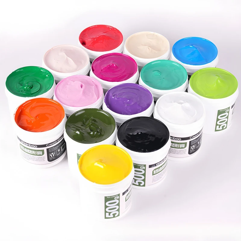 Oil Painting Acrylic Paints 500g Colorful Stereoscopic Shaping Paste Thickening Agent Resin Painting Material Base Texture Paste