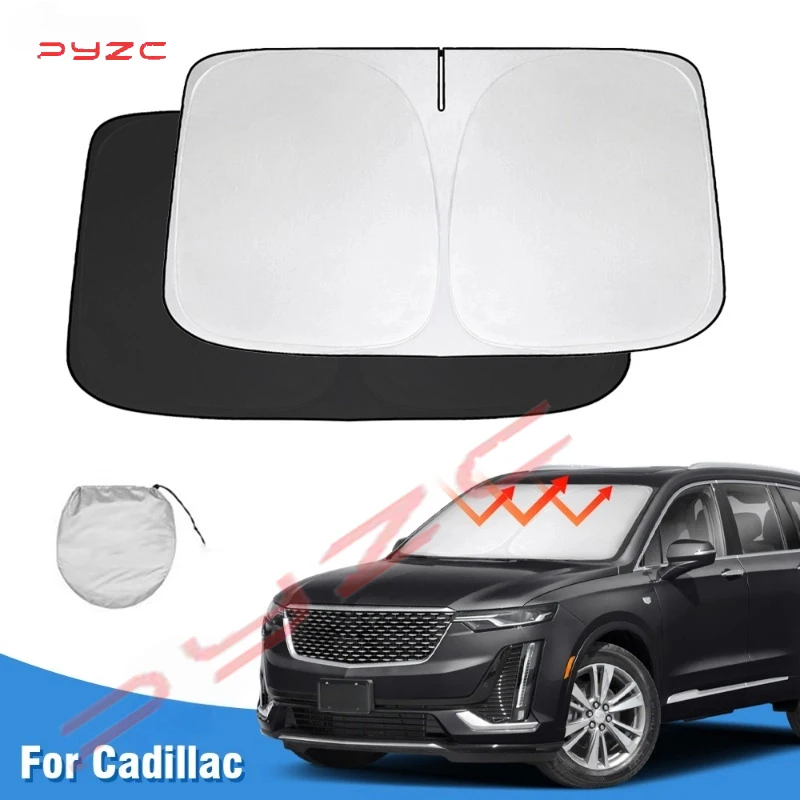 

Windshield Sun Shade for Cadillac XT6 2020 2021 2022 2023 Accessories Window Shade Foldable Sunshade Protector Blocks UV Rays
