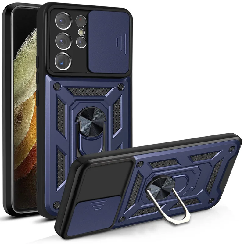 Funda armadura a prueba de golpes para Samsung Galaxy S22 S21 S20 Ultra Plus S21FE S20FE, Fundas protectoras para lente de cámara para Galaxy Note20Ultra