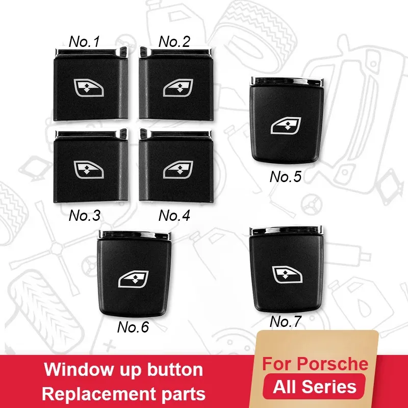 Car Window Lifter Button Cap Windows Push Switch Button Replacement For Porsche Cayenne/Panamera 2010-2017 Macan 2014-2021