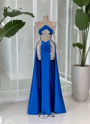 Noval Design Full Crystals Stone Royal Blue Formal Party Dress Sparkly Beads Mermaid Evening Prom Event Gowns Robe de soiree
