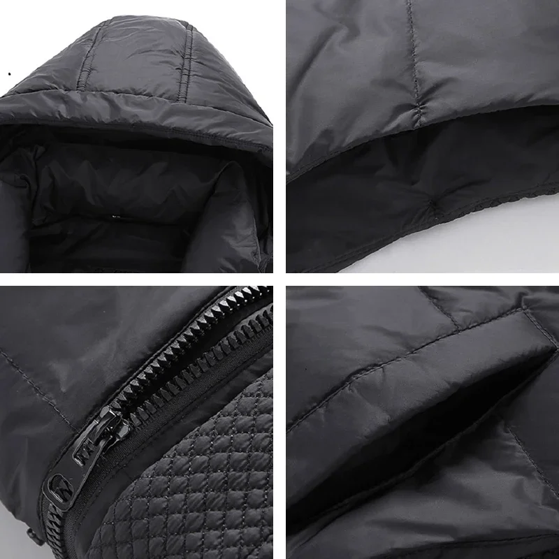 الرجال شتاء جديد الأبيض بطة أسفل سترة الرجال الدافئة يندبروف الوقوف طوق سترة دون أكمام الرجال خفيفة مقاوم للماء صدرية الذكور