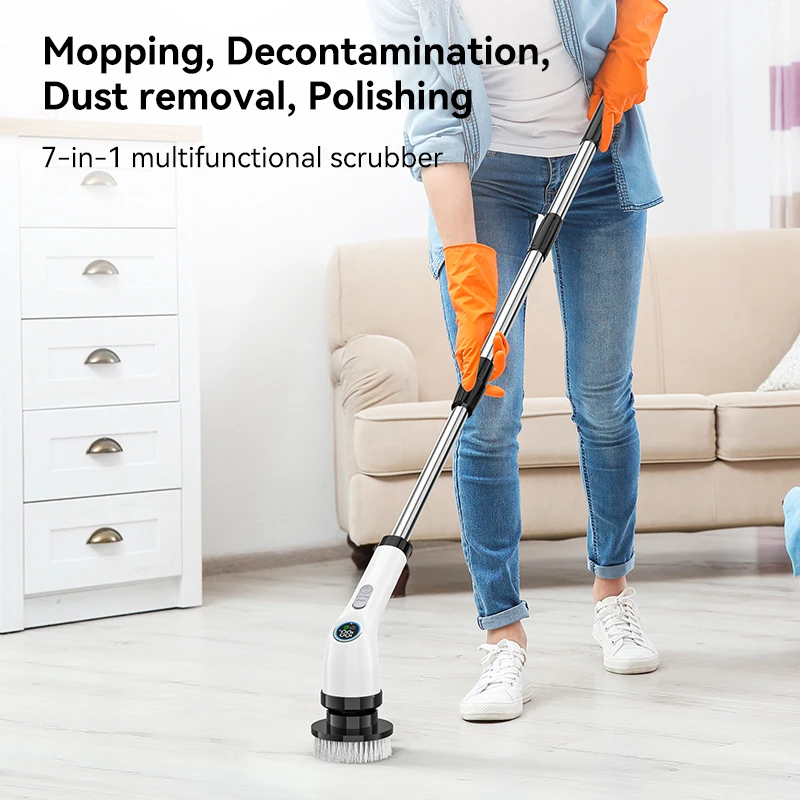 Electric Cleaning Brush Multifunctional Scrubber Household Wireless Rotatable Cleaning Brush For Bathroom Kitchen Windows Toilet