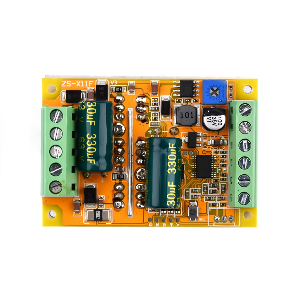 Upgrade BLDC 5-50V 380W Three-phase DC Brushless Hallless Motor Controller Brushless Motor ESC Driver Board PLC ZS-X11F V3