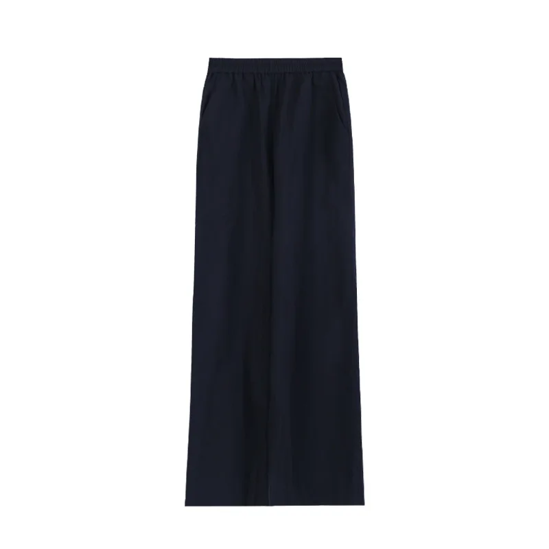 Fall 2025 Versatile Simple Elastic Waist Design Slim Drape Wide-leg Pants Commuter Pants