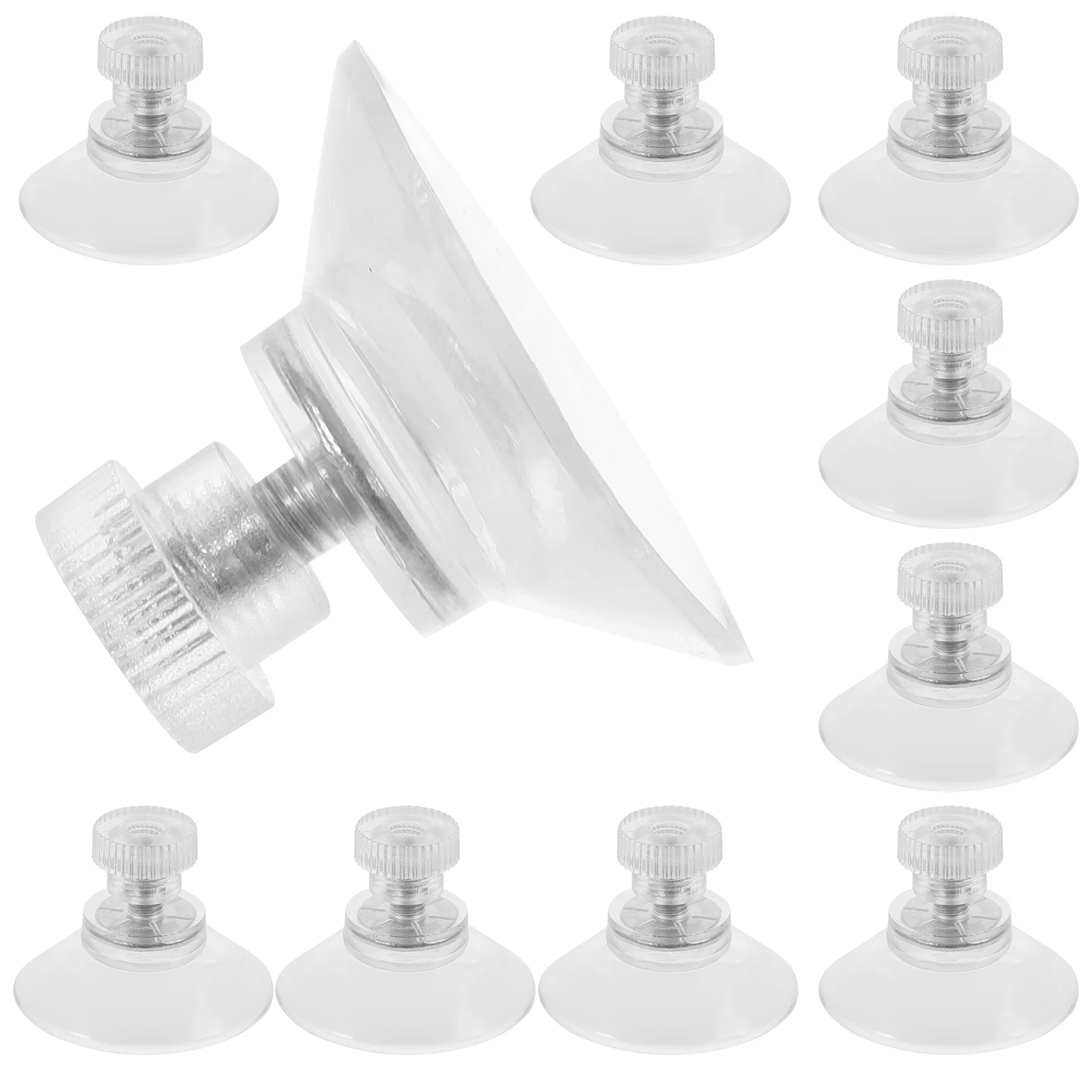 

10pcs PVC Suction Cups Transparent Screw Nut Hangers Strong Small Hooks for Glass Windows Fish Tanks Incubators Non Porous