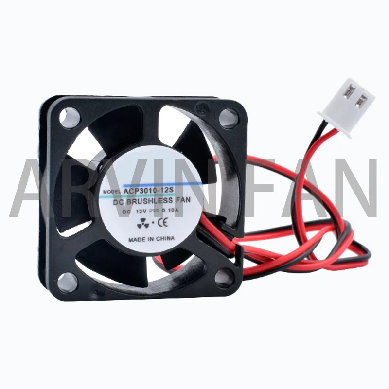 Ventilador de refrigeración ultradelgado para impresora 3D, 3cm, 30mm, 30x30x10mm, cc 5V, 12V, 24V, 2 cables, 2 pines, en miniatura, enrutador USB, ACP3010