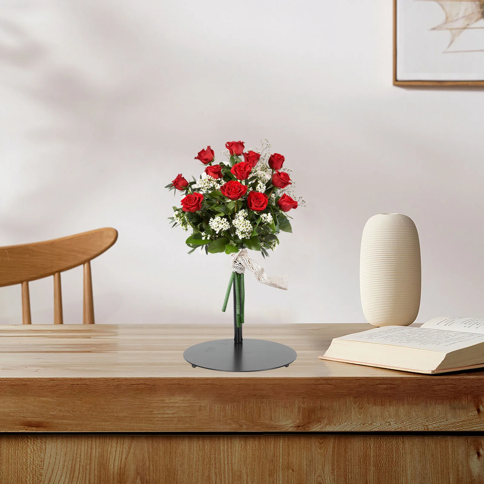 

Bouquet Stand Desktop Holder Iron Flower Arrangement Base Adjustable Height Stabilizing Metal Rack for Floral Bouquet Fixator