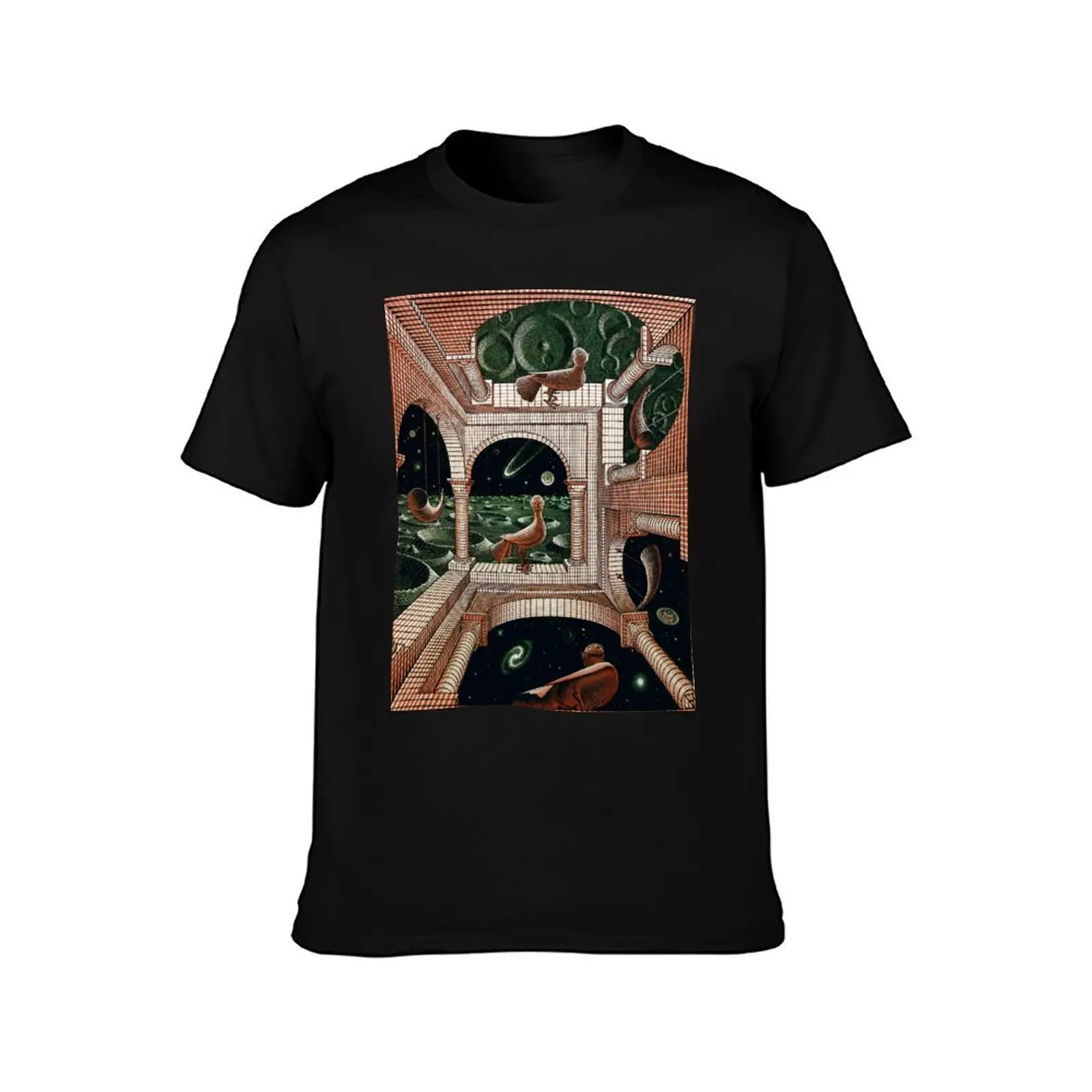 Another World II by M. C. Escher T-Shirt Casual Pattern Print Tee Shirt T-Shirt
