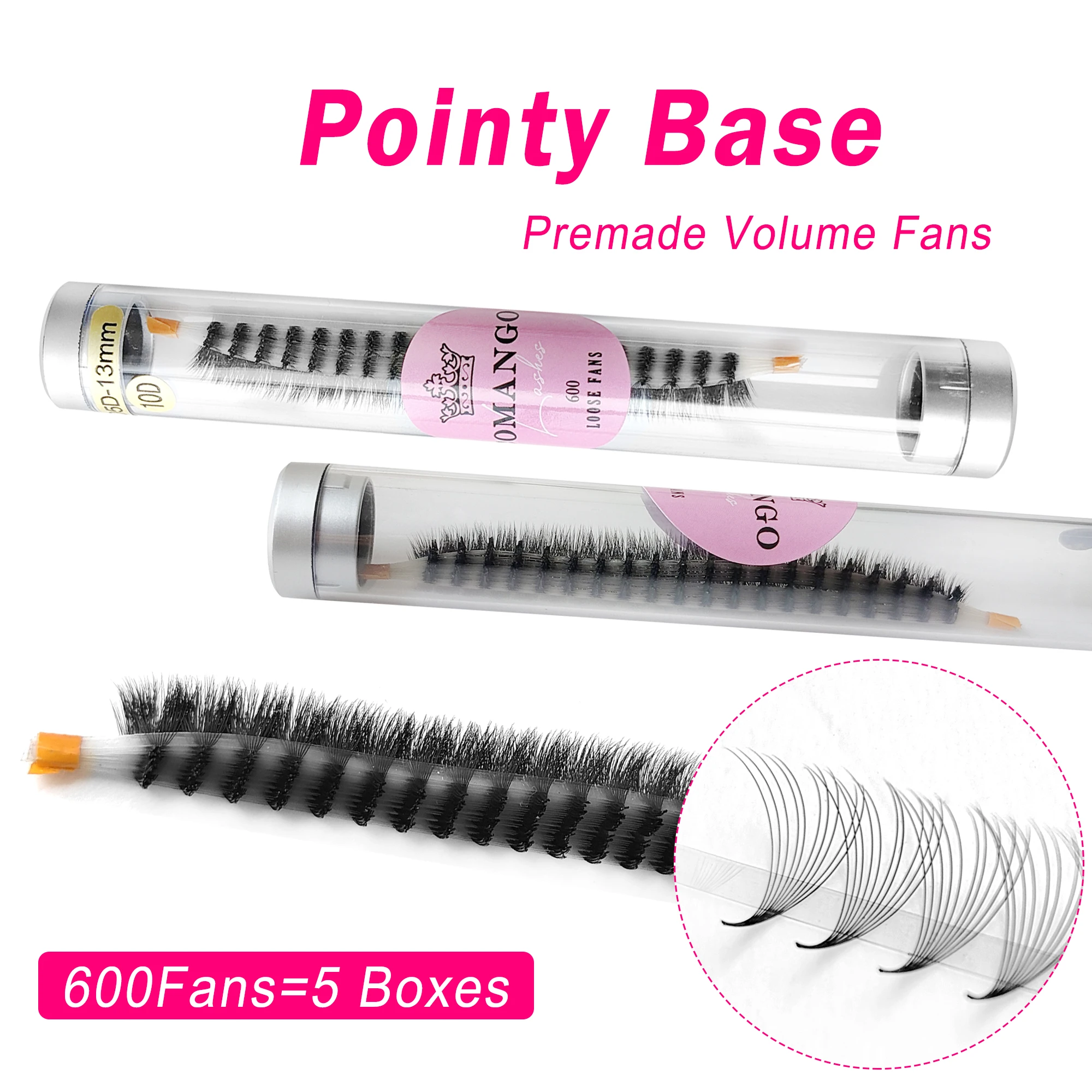 600PCS Loose Fans Premium Lashes Extension Premade Volume Fans Individual Lashes Clusters Wholesale Soft Natural False Eyelashes