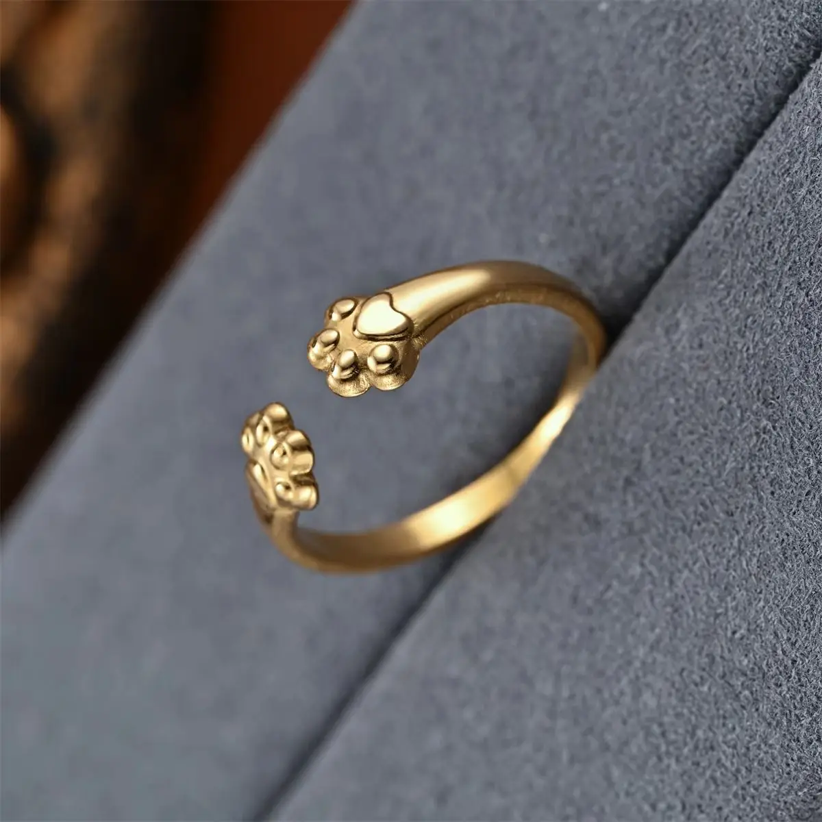 

New Hot Selling Fashion Stainless Steel Cat claw Ring with Adjustable Opening For Women Jewelry Gifts