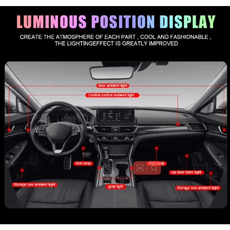 

New Style Car Ambient Light 18 in 1 Acrylic RGB Ambient Light Car Symphony Ambient Led Light