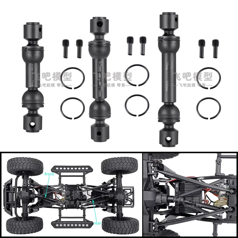 

Metal Drive Shaft CVD Universal Joint for 1/10 RC Crawler Car Traxxas TRX4 Defender Bronco AXIAL SCX10 RC4WD D90 Tank Cherokee