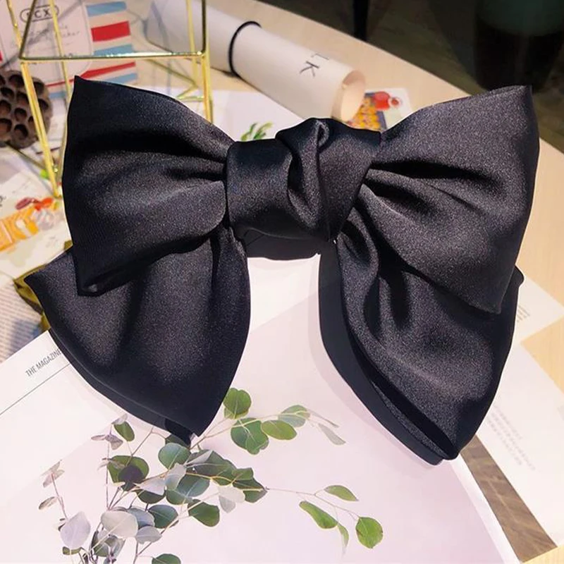 Schwarzes Haarband mit großer Schleife, Haarnadel für Damen, neue Clip-Haaraccessoires, Herbst-Haarnadel【AliS8】 – Detail 7