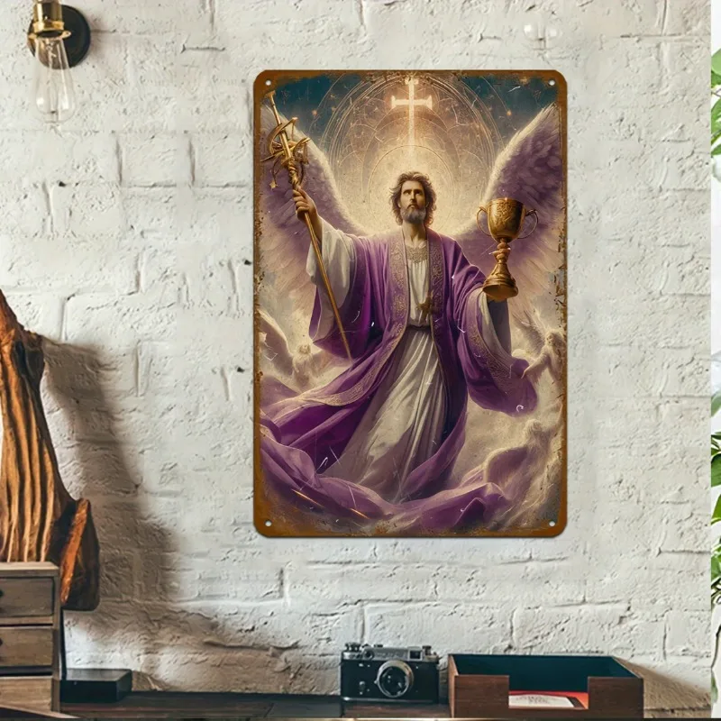 Vintage Jesus Christ Metal Wall Art Sign, Aluminum Religious Poster for Home, Office, Yard Decor, Perfect Christian Holiday Gift #4