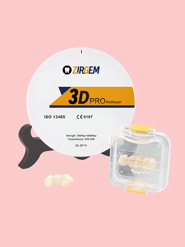 

Zirgem 3D pro Dental Zirconia Block 6Layers Multicolor Professional Dental Supplies for CAD/CAM Open System Dental Lab Material