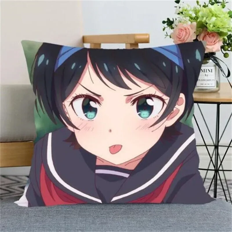 Rent A Girlfriend Anime Pillowcase Cushion Cover Decor Cartoon Pillow Case