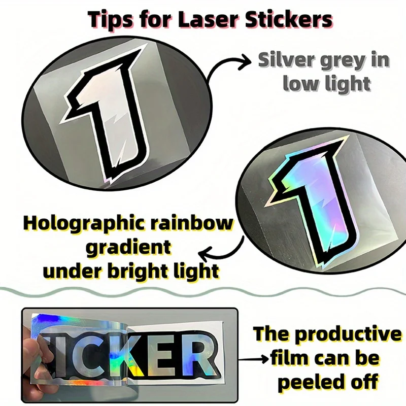 1 Buah Stiker Holografik Angka 95 untuk Mobil dan Motor, Stiker Keren untuk Bodi Kendaraan, Stiker Numerik Khas untuk Kendaraan