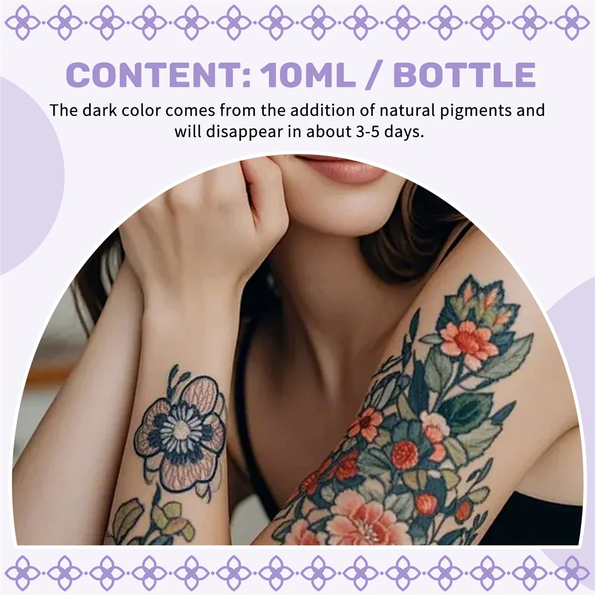 AYMR-Kit de tatuajes temporales, Gel de tatuaje semipermanente a mano alzada/tinta (a base de fruta de Jagua orgánica) Tatuajes DIY 6 PCS