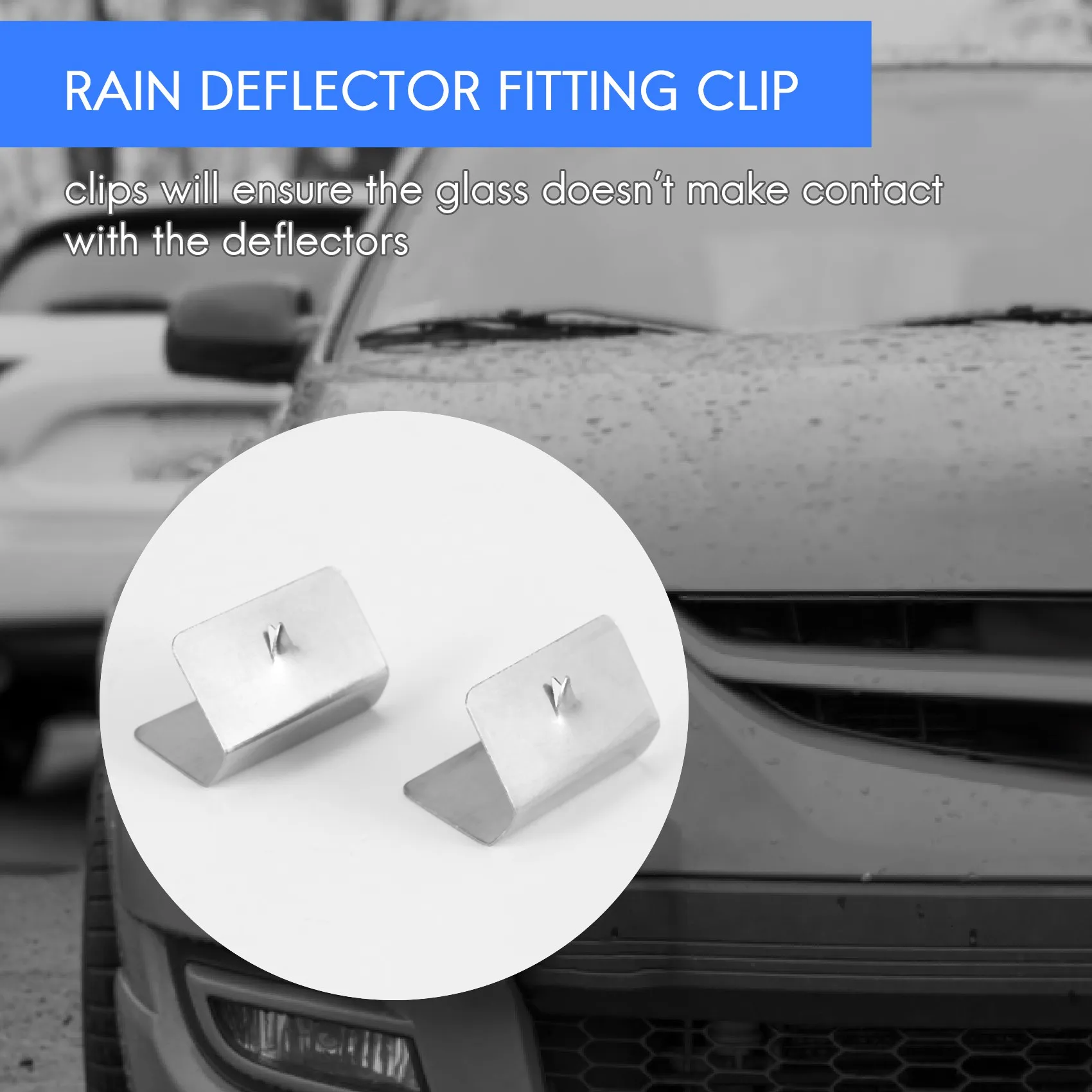 10 Pcs Car Rain Eyebrow Clip Wind Rain Deflector Metal Fitting Clips Replacement for Heko G3 Send Clip