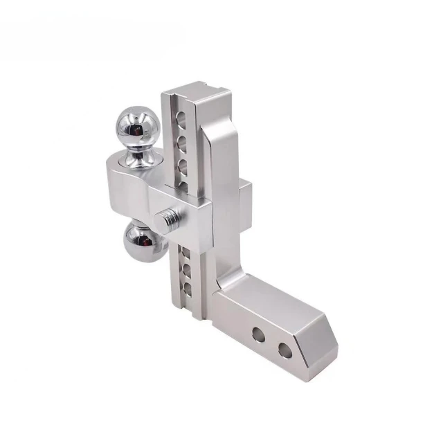 

kq-GO TRAILER 10000lbs Adjustable Trailer Hitch Ball Mount 2" Receiver 8" Drop Rise 2" 2-5/16" Dual Towing Balls Double Pin Key%
