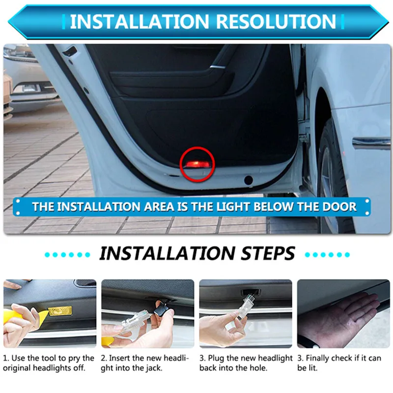 2PCS For Subaru Forester SG SH SJ SK 2013-2024 LED Car Interior Door Welcome Warning Light - view 6