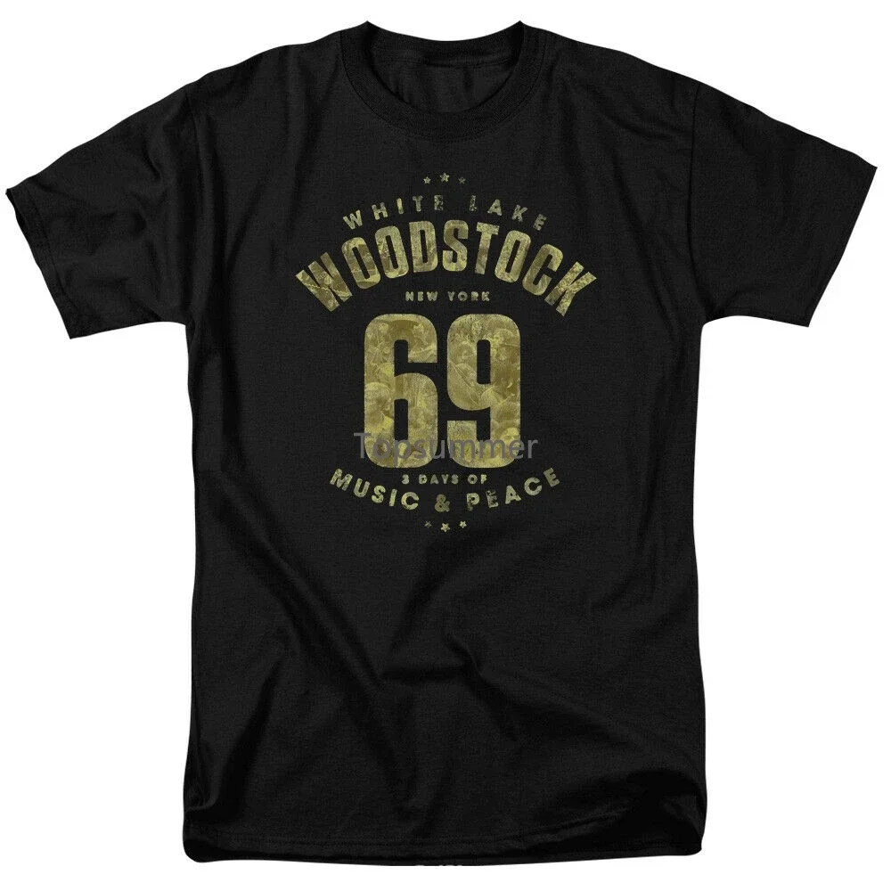 Woodstock White Lake 69 Licensed Adult T Shirt New 2019 Hip Hop Men And Men Brand Clothing Fashion Tees Short Sleeve Shirts