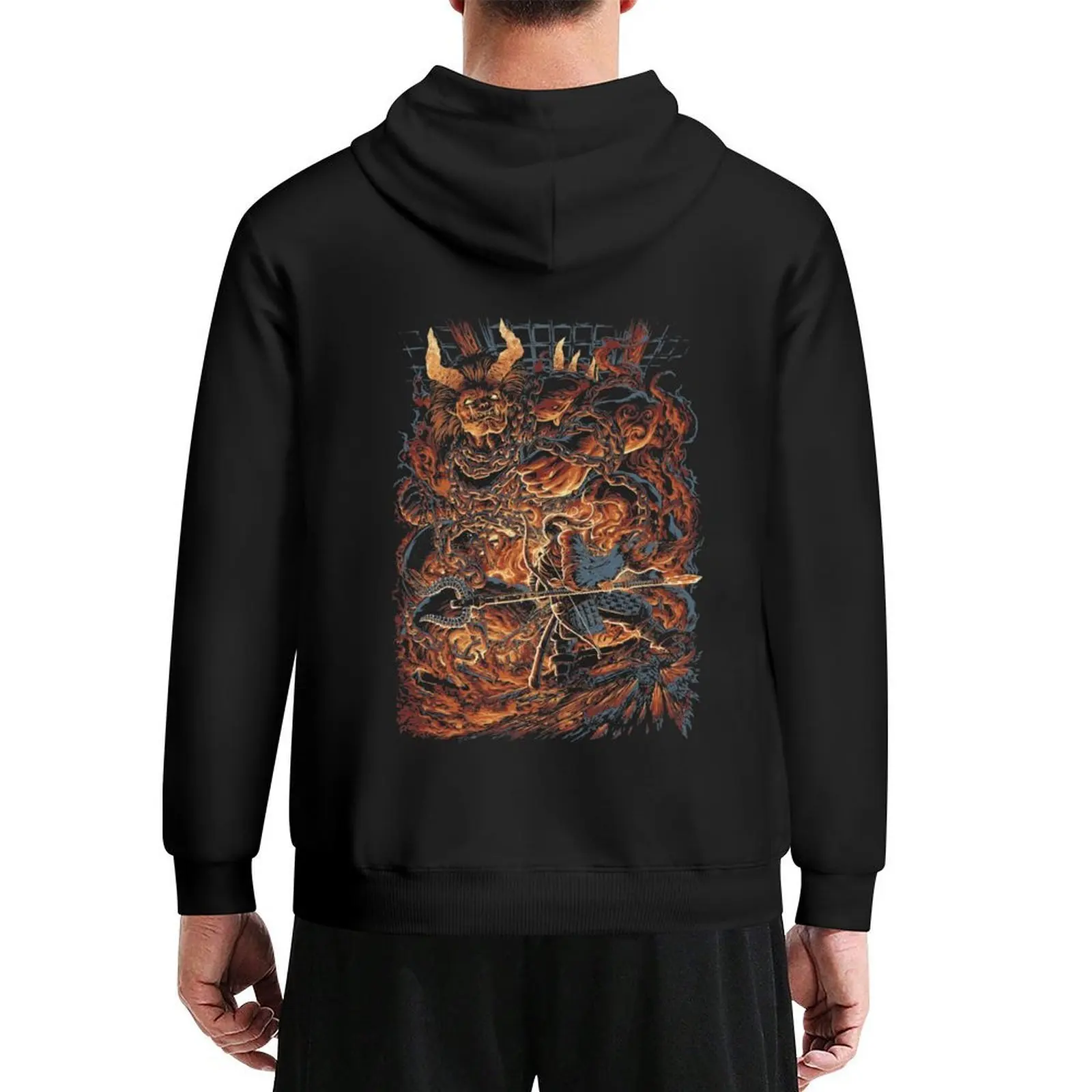 

Giant Red Demon Hoodie men's clothing graphic t shirts men japanese style blouse anime hoodie
