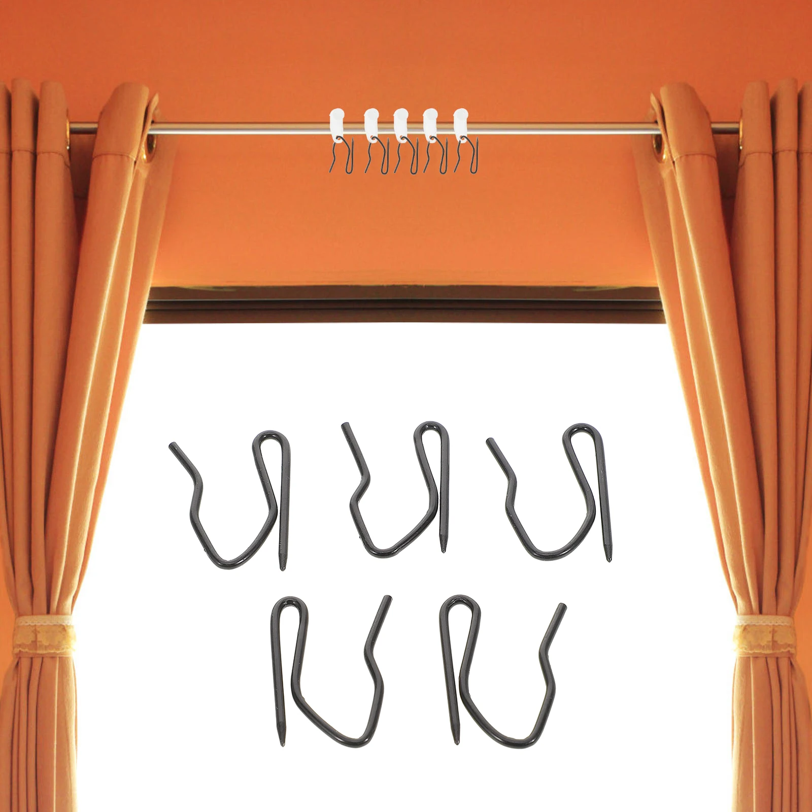 

30Pcs Metal Curtain Hooks Heavy Duty Drapery Pins for Curtains Shower Drapes Pleated Drapery Track Sliding Hooks