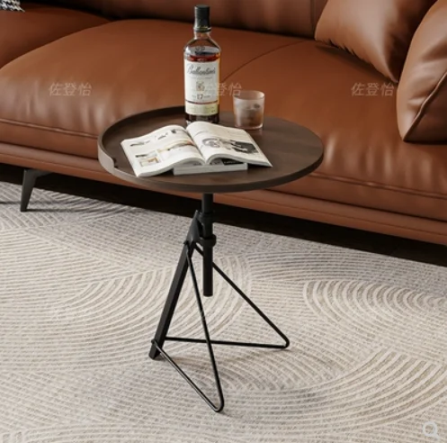 Sofa Living Room Bedroom Household Rotating Lifting Round Solid Wood Edge Modern Simple Bedside Table