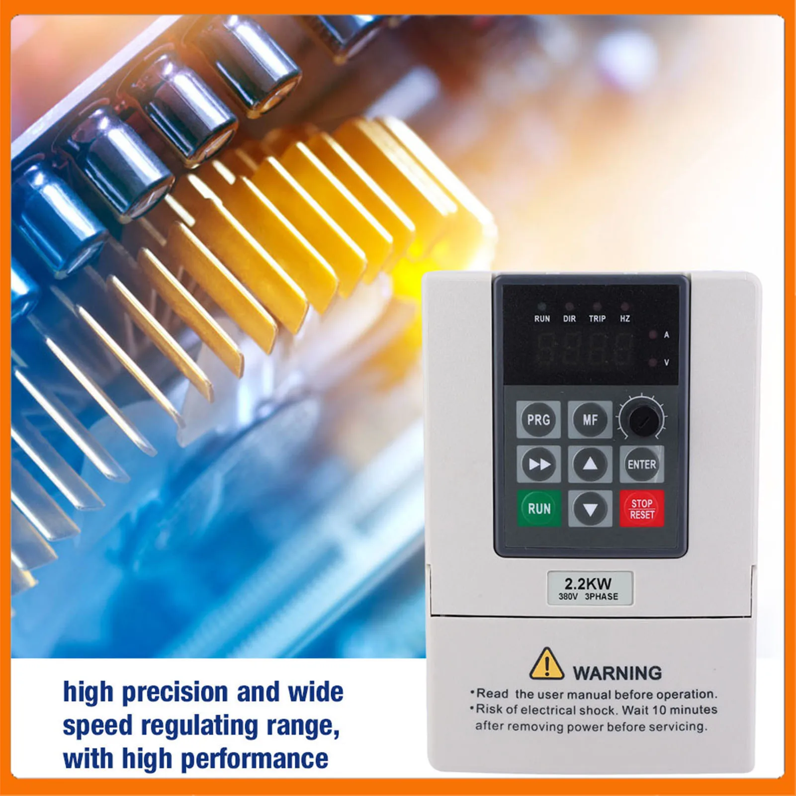 

Drive Inverter 380V 2.2KW Inverter 380V 2.2KW VFD Variable Frequency Drive Inverter for Motor Speed Control 3-Phase Input Output