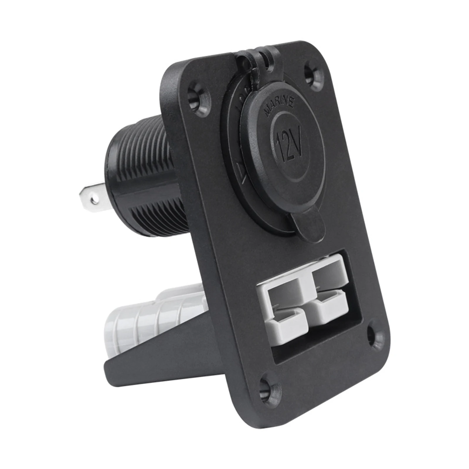 Plug Mounting Panel Support for Anderson Connector Flush Mount Recessed Plate with Cigar Lighter for RV Car Boat Marine