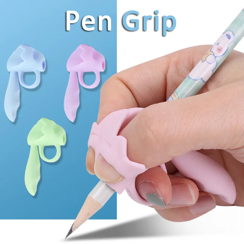 Silicone Pen Pot Holders Children Handwriting Drawing Pens Grip Posture Correction Aid Tool Five-finger Pen Hold Orthosis