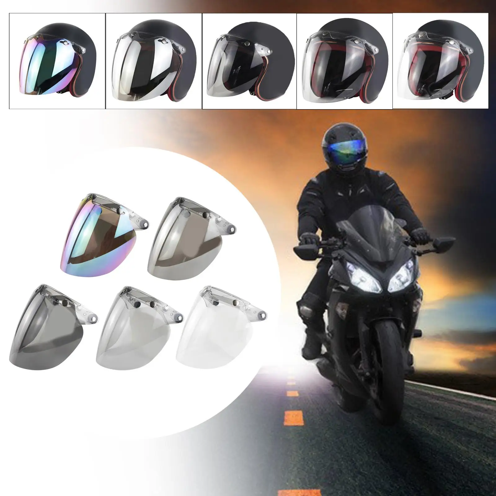 

Helmet Lens Visor Shield Flip Up Clear Sun Protection for Vintage Jet Motorcycle Helmet