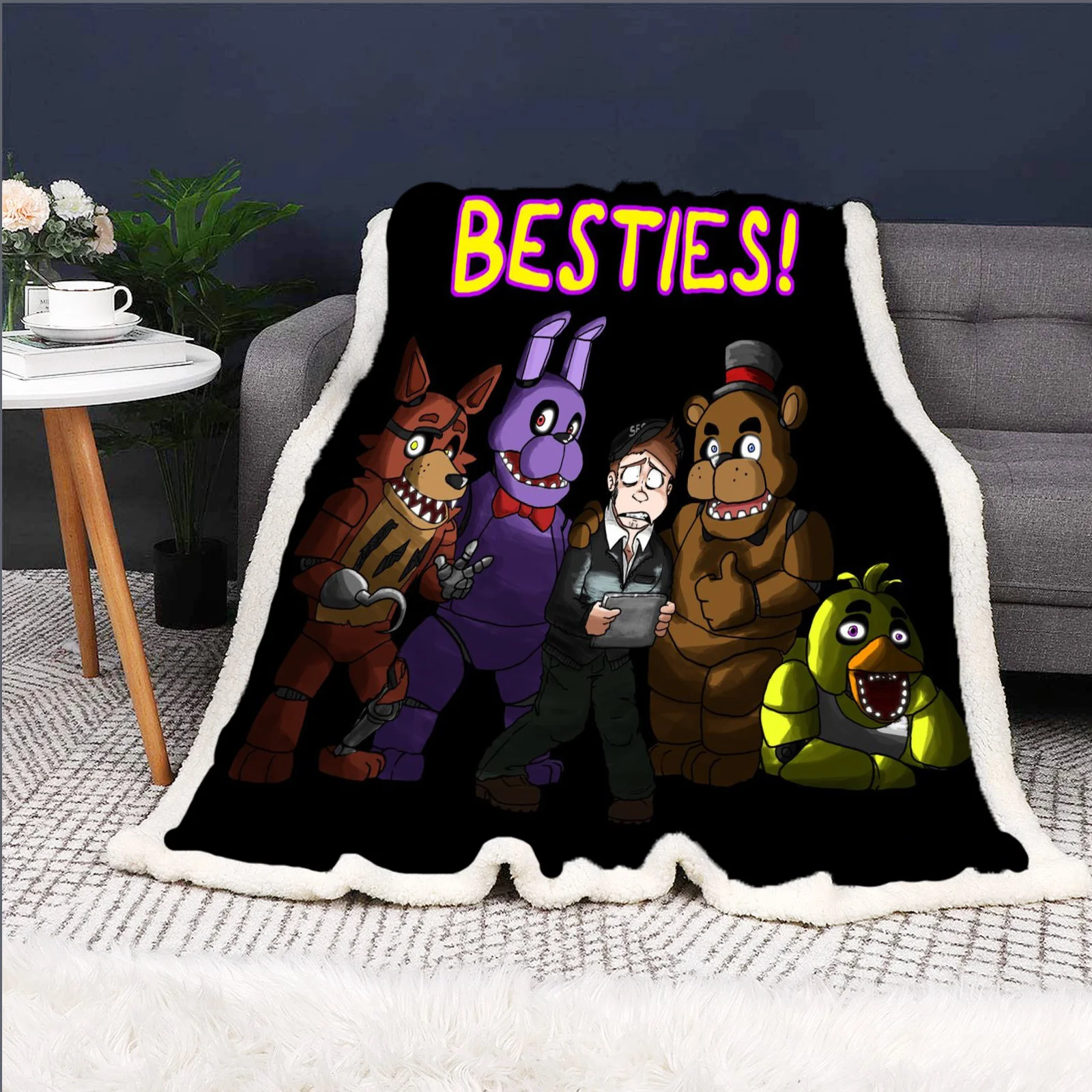 

Five Nights At Freddy'S blanket winter blankets furry luxury microfiber fabric home travel Christmas Gifts