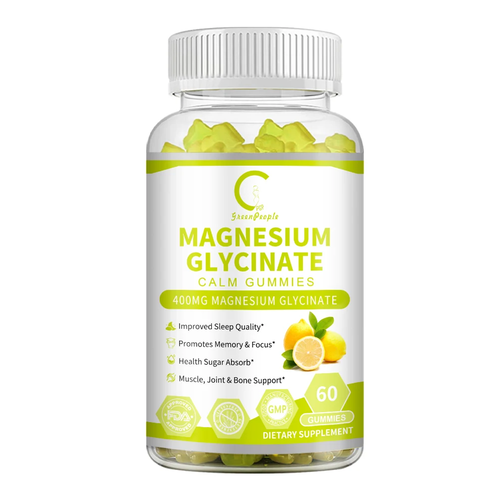 Gpgp Greenpeople Magnesium Glycinate Gummies with Vitamin Coq10 Black Pepper Minerals 60Pcs Cramps Fatigue Relief Sleep Quality