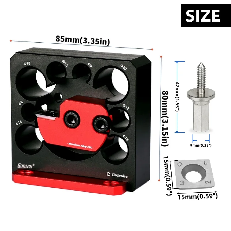 Adjustable Dowel Maker Metric and Inch with Carbide Blade Electric Drill Milling Round Rod Auxiliary Woodworking Tool