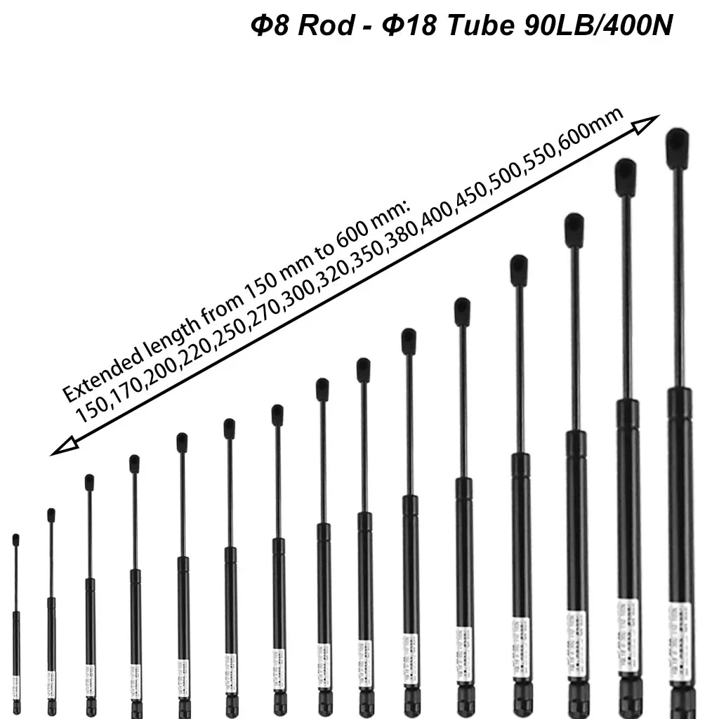 

1PC 400N/90LB 8X18 Car Gas Struts Spring Shocks Lift Supports RV Windows Storage Damper TV Cabinet Camper Back Window Bed Cover