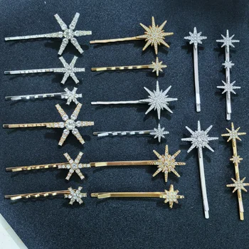 Crystal Star Hair Clip Pins For Bridal Women Girls Fashion Metal Hairpins Wedding…