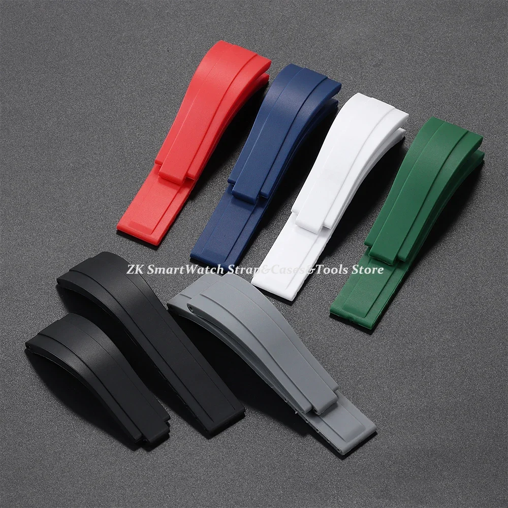 Rubber Watch Strap 20mm for Rolex Water Ghost Series Wrist Band Waterproof Silicone Watch Band Fold Buckle Men Sport Bracelet image 4