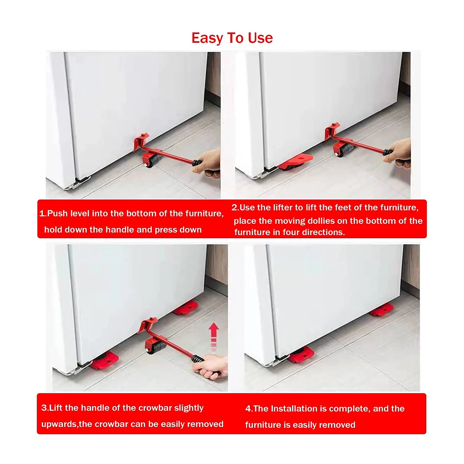 Heavy Duty Furniture Mover Set Heavy Stuffs Lifter Washing Machine Refrigerator Mattress Transport Tool Moving Furniture Helper